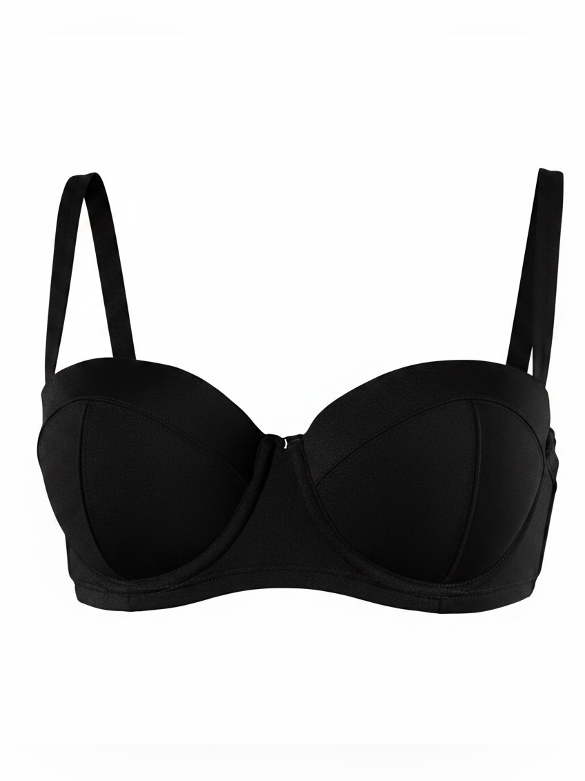 Nwt Ta3 Bombshell Busty Bikini Top Black 2x D/Dd Cup